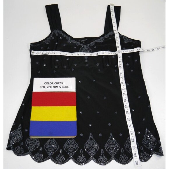 DRESSBARN black sleeveless blouse tank top with bling Women's size 14/16 - Picture 2 of 4